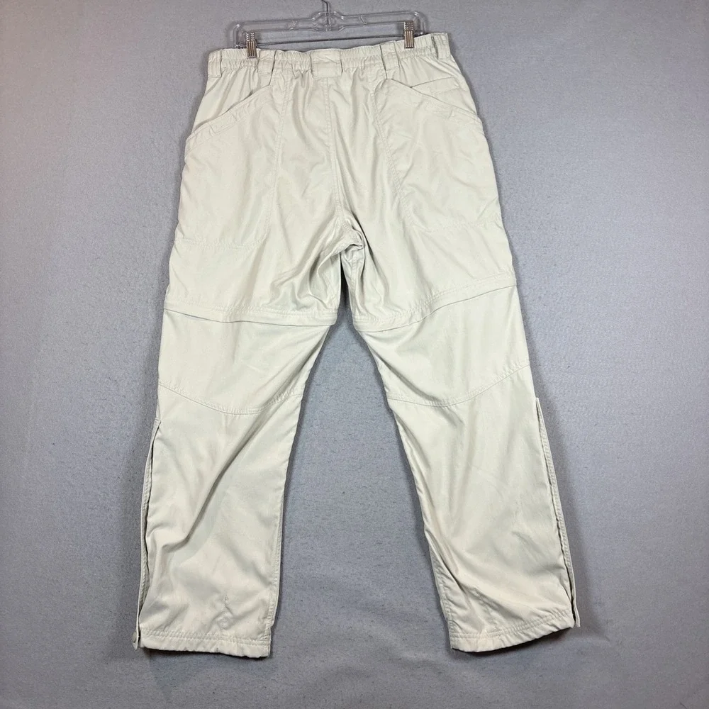 VTG LL Bean Convertible Cargo Pants Men Large Beige Pocket Outdoor Hiking